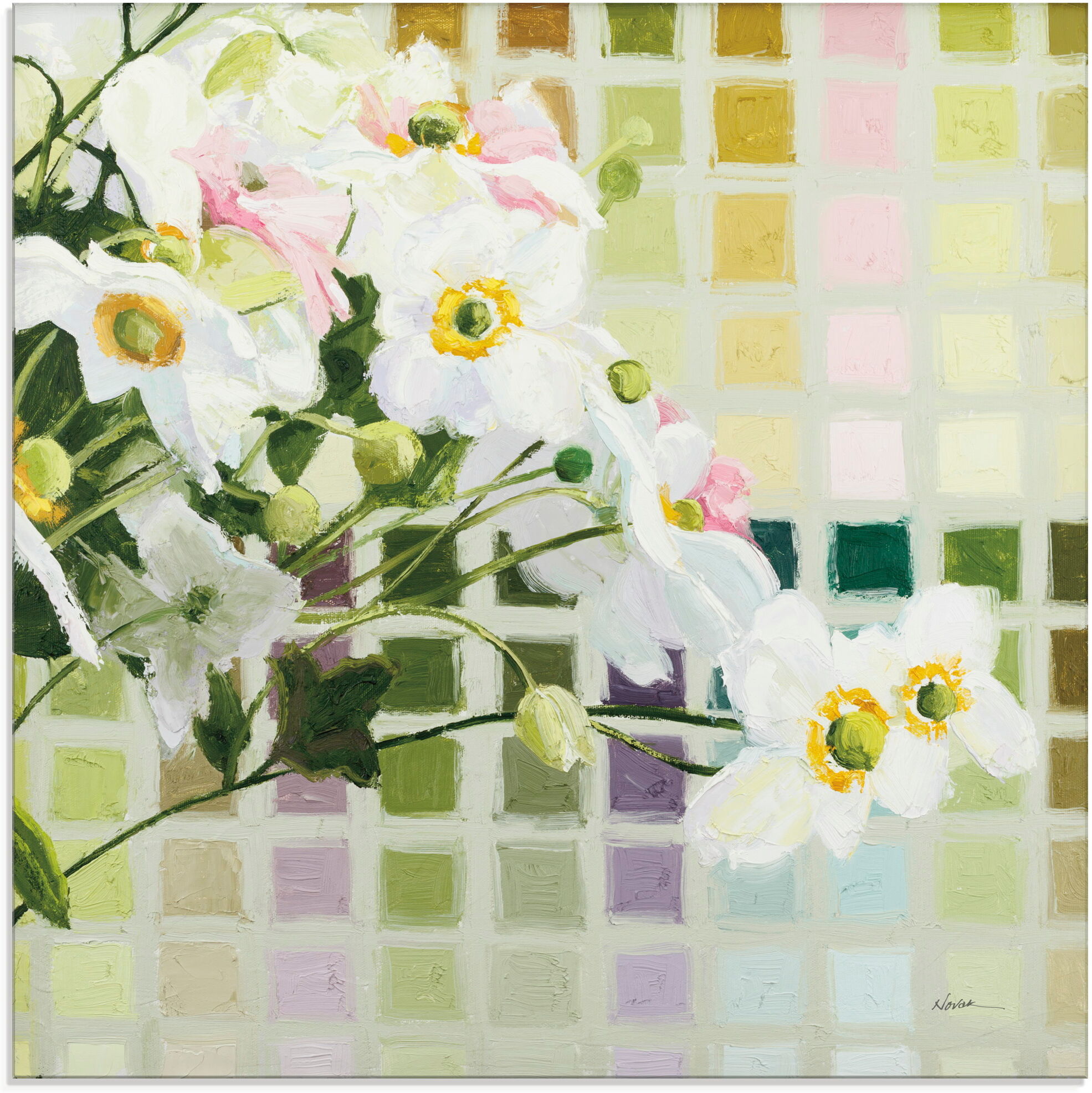 Glasbild ARTLAND "Color Chart I", bunt (farbe bild(er): farbig), B:30cm H:30cm, Bilder, Glasbild, in verschiedenen Grössen farbe bild(er): farbig B/H/T: 30cm x 30cm, Glasbild Blumenbilder quadratisch, 1 Stk.
