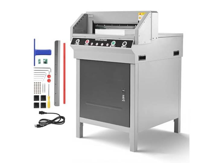 VEVOR Massicot Électrique\, Coupe-papier Électrique en Métal\, Largeur de Coupe Maximale 450 mm\, Épaisseur de Coupe Maximal 40 mm\, avec Fonction Infrarouge et Lame de Rechange\, pour Bureau\, Imprimerie
