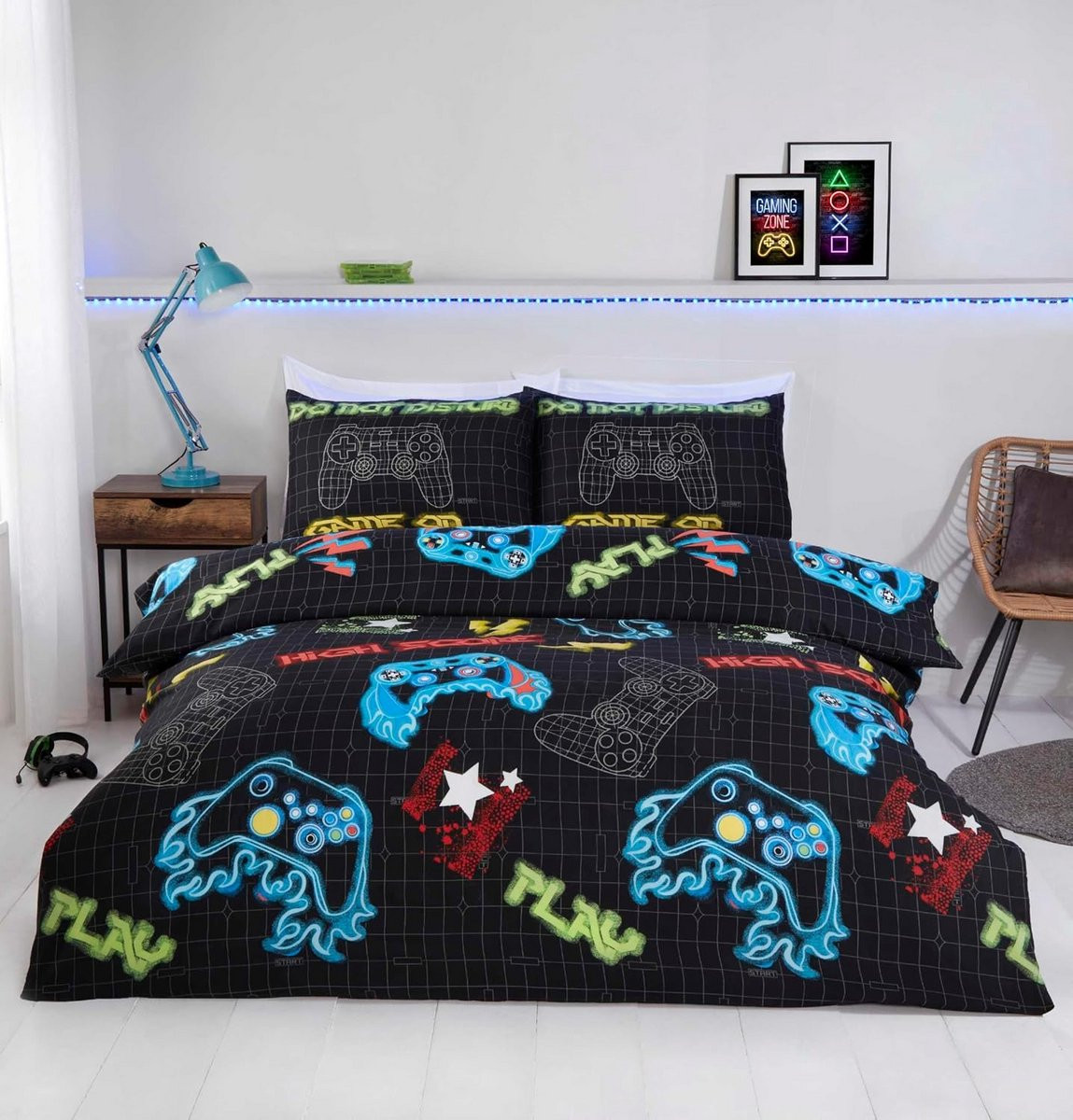 Donsdekenhoes Set Double Microvezel Gaming Stijl Multi