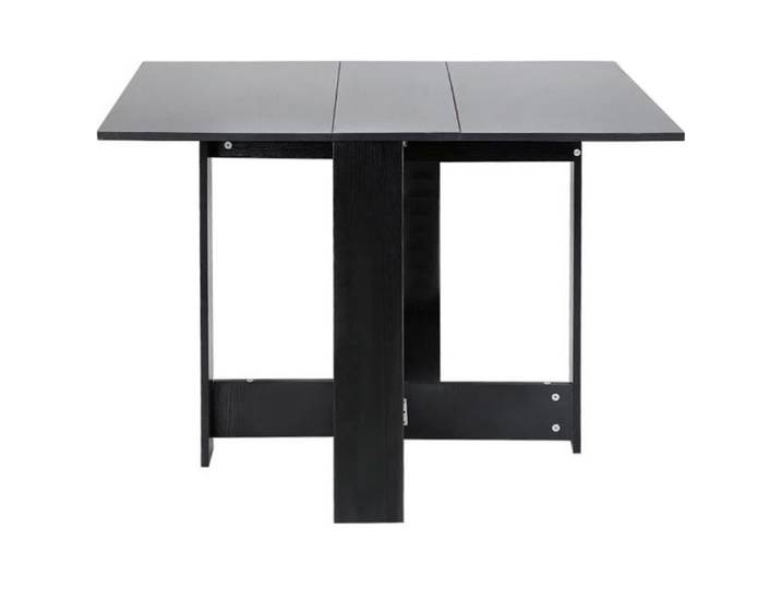 Table basse pliante noire - LAIZERE - 103x76x73.4cm - Panneau de particules de mélamine - Pieds rotatifs