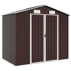 vidaXL Gerätehaus Braun 205x129x183 cm Verzinkter Stahl