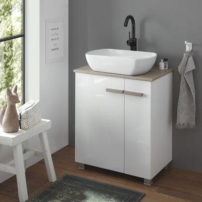 Waschtisch HOME AFFAIRE "SOLiD", weiß (weiß lackiert hochglanz), B:60cm H:82cm T:40cm, Waschtische, Waschtisch