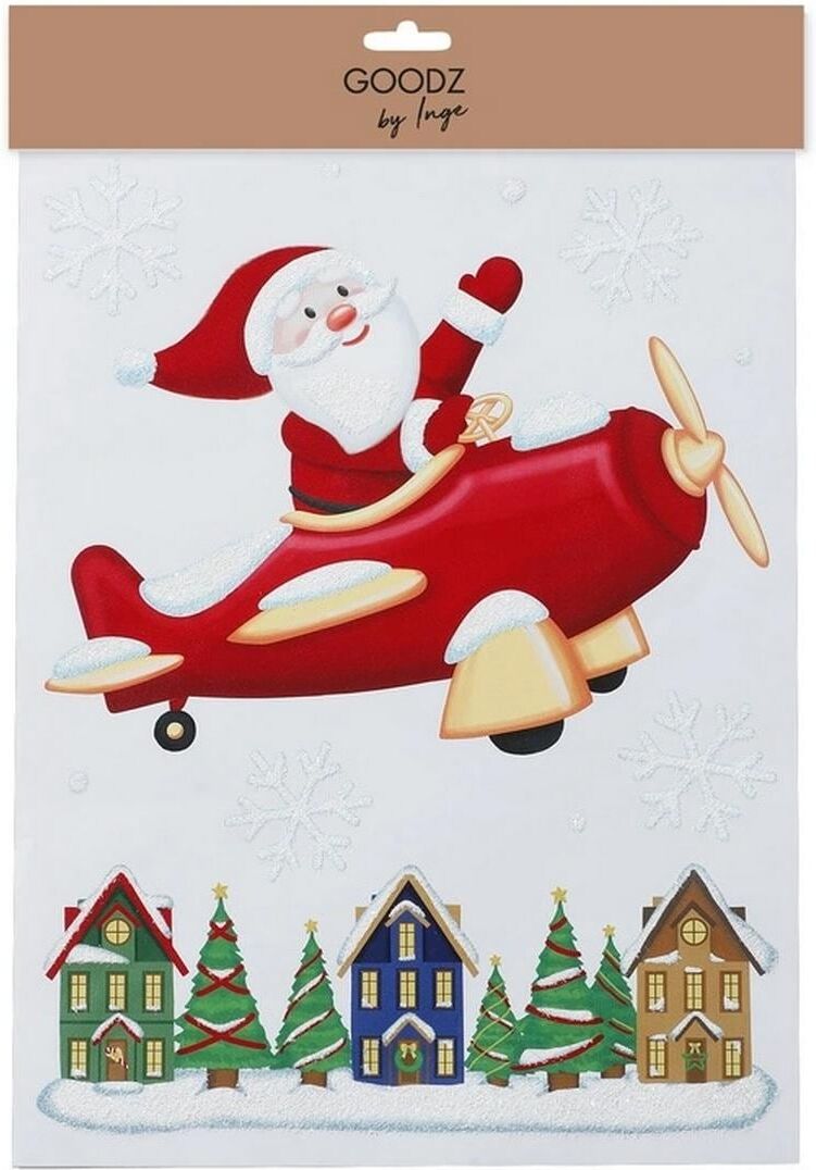 Wandbild "Fensterbild Santa 40 cm", weiß, neutral, Weihnachtsmann, Kunststoff, Bilder, Wandbild weiß, neutral Weihnachtsmann