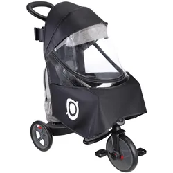 Globber, Kinderwagen Zubehör, EXPLORER TRIKE Regenschutz (schwarz/transparent)