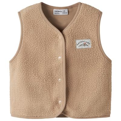 Name it - Kid's Owe Slim Teddy Vest - Fleeceweste Gr 110 beige