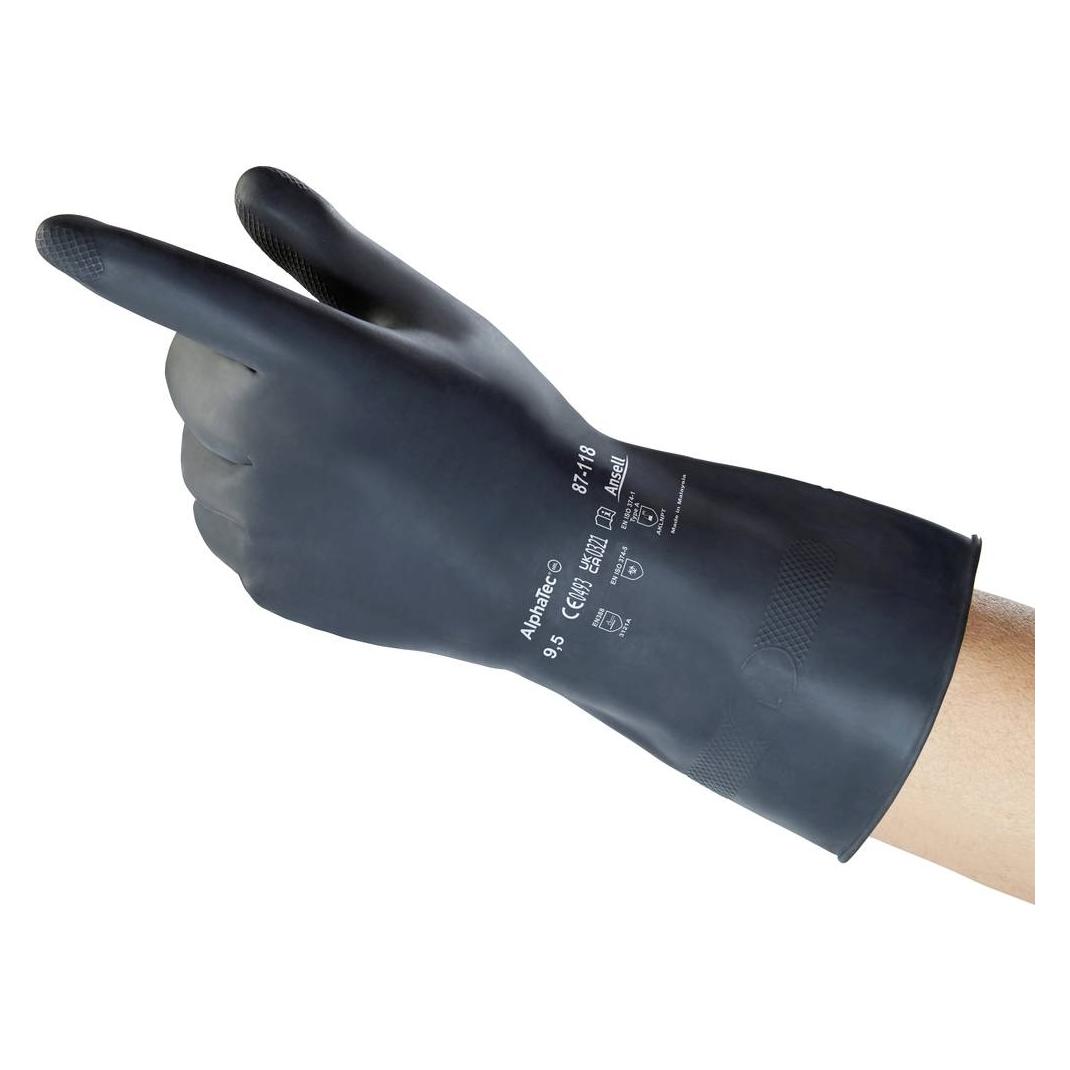 Ansell 87118105 AlphaTec Naturlatex Chemiekalienhandschuh Grösse (Handschuhe): 10 (10) (87118105)