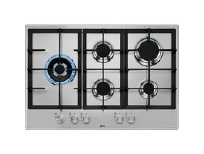 Plaque de cuisson à gaz - AEG - HGB75520SM Slim Line - 5 brûleurs - Allumage électrique instantané