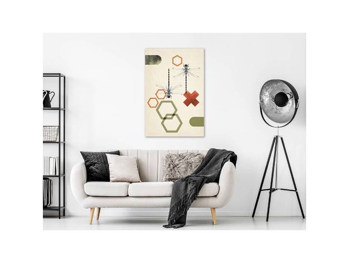 Tableau déco Dragonflies and Geometry Lin Multicolore 40 x 60cm