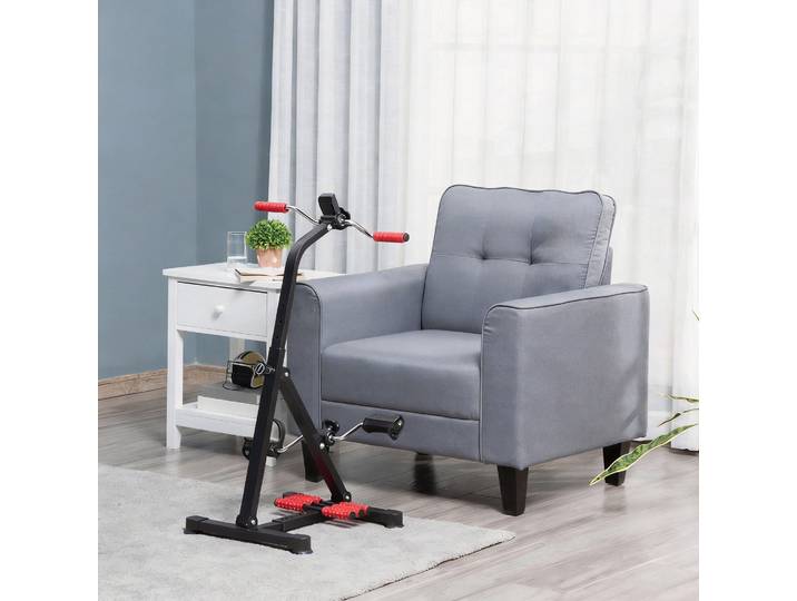 HOMCOM Pédalier Bras/Jambes Résistance Ajustable avec Écran LCD