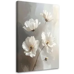 WANDBILD, Weiße Blumen Botanik Natur