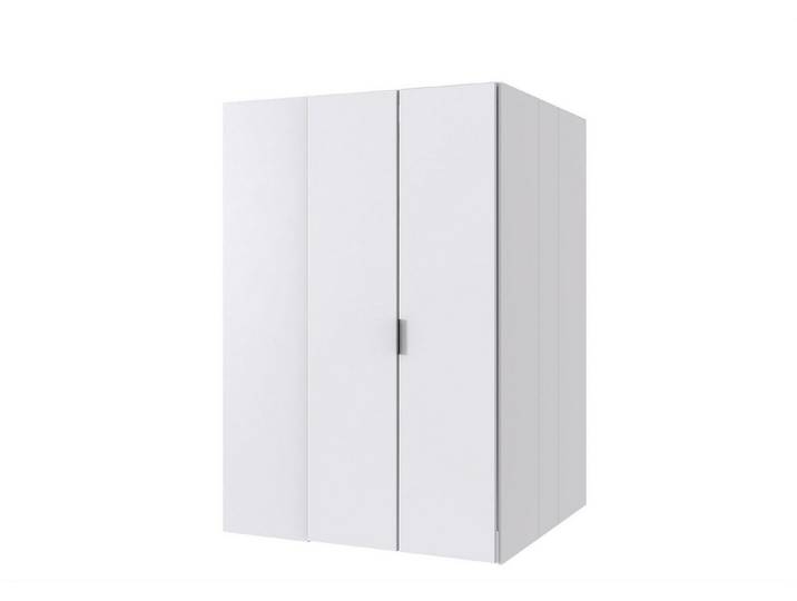 freiraum Drehtürenschrank NORDERNEY begehbar, 9 Böden, Stange, Spiegel, in WEISS - 135x197x97cm (BxHxT)