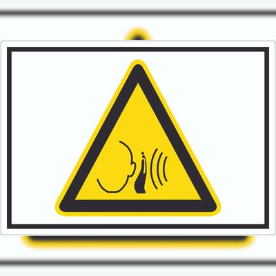 HB-Druck Achtung Unvermittelt laute Geräusche Symbol Aufkleber A4 (210x297mm)