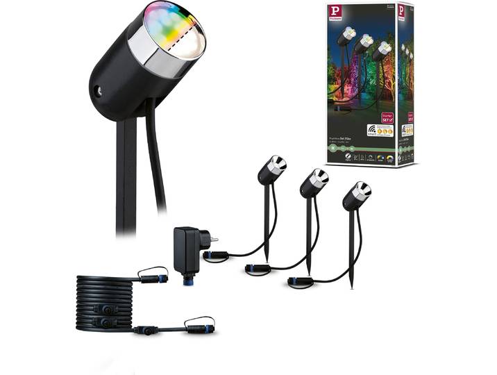 Paulmann Plug & Shine LED Gartenstrahler Pike Basisset