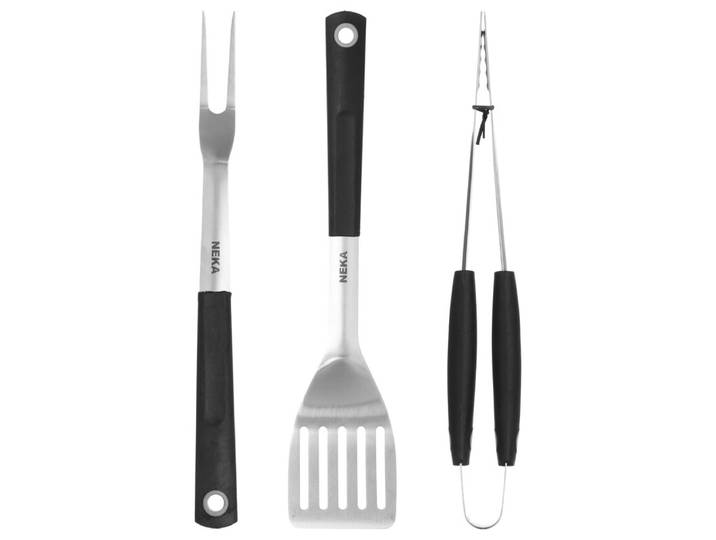 NEKA Lot de 3 ustensiles de barbecue avec manches en TPR
