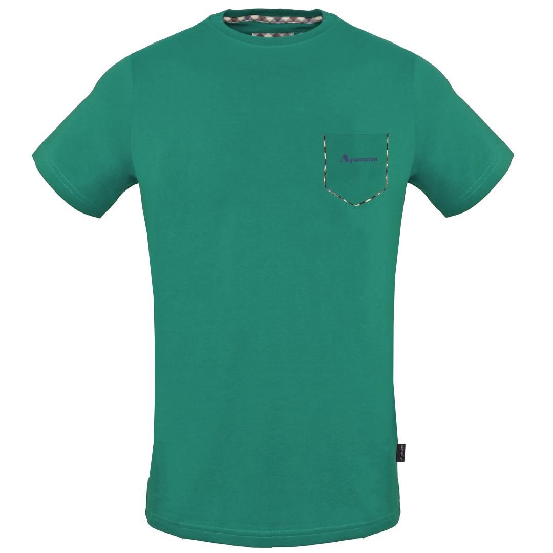 Aquascutum Check Pocket Trim Grünes T-Shirt