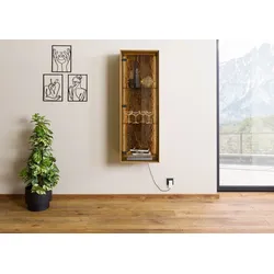 Hängevitrine Wildeiche 46x38x132 natur geölt LINDAU #13
