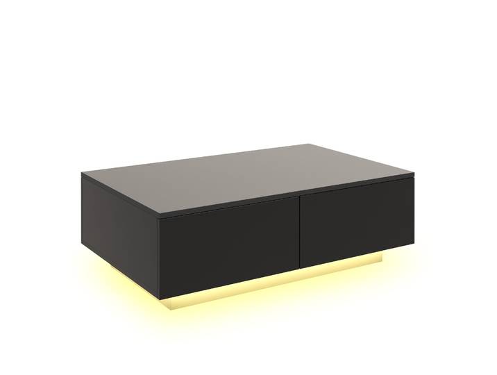 Beistelltisch LED CARINA 95 x 60 x 31 cm schwarz