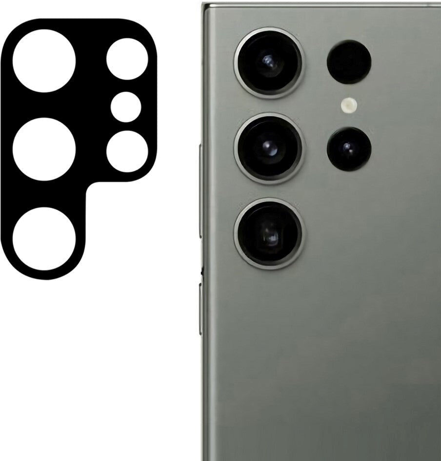 INCOVER Samsung Galaxy S24 Ultra Kameralinse Beskyttelsesglas - Sort Kant