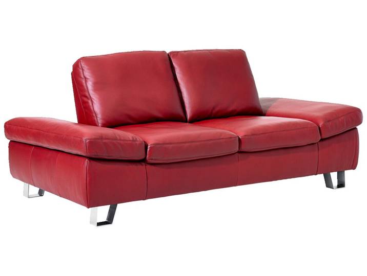 Moderano Sofa 2er BENNY, rot, Leder