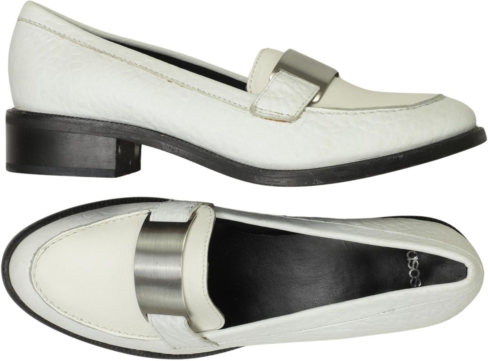 asos Damen Halbschuh, Weiß, Gr. EU 39 (UK 6), Leder - Second Hand