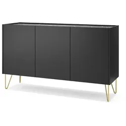 Sideboard  Harmony , schwarz , Maße (cm): B: 144 H: 83