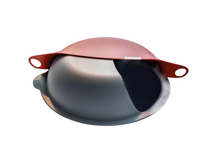HKT Kochhut, Rot, Dunkelgrau, Kunststoff, rund, 28x28x8 cm, Made in Austria, für versch. Topfgrößen geeignet, Kochgeschirr, Töpfe, Topfdeckel