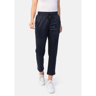 Sporthose STOOKER WOMEN "Baumwollstretch Sporthose", Damen, Gr. 40/42, blau (navy), Sweatware, 55% Polyester, 45% Baumwolle, gerade lang, Hosen Sporthose, Sporthose Regular Fit Sport Baumwollgemisch für Damen