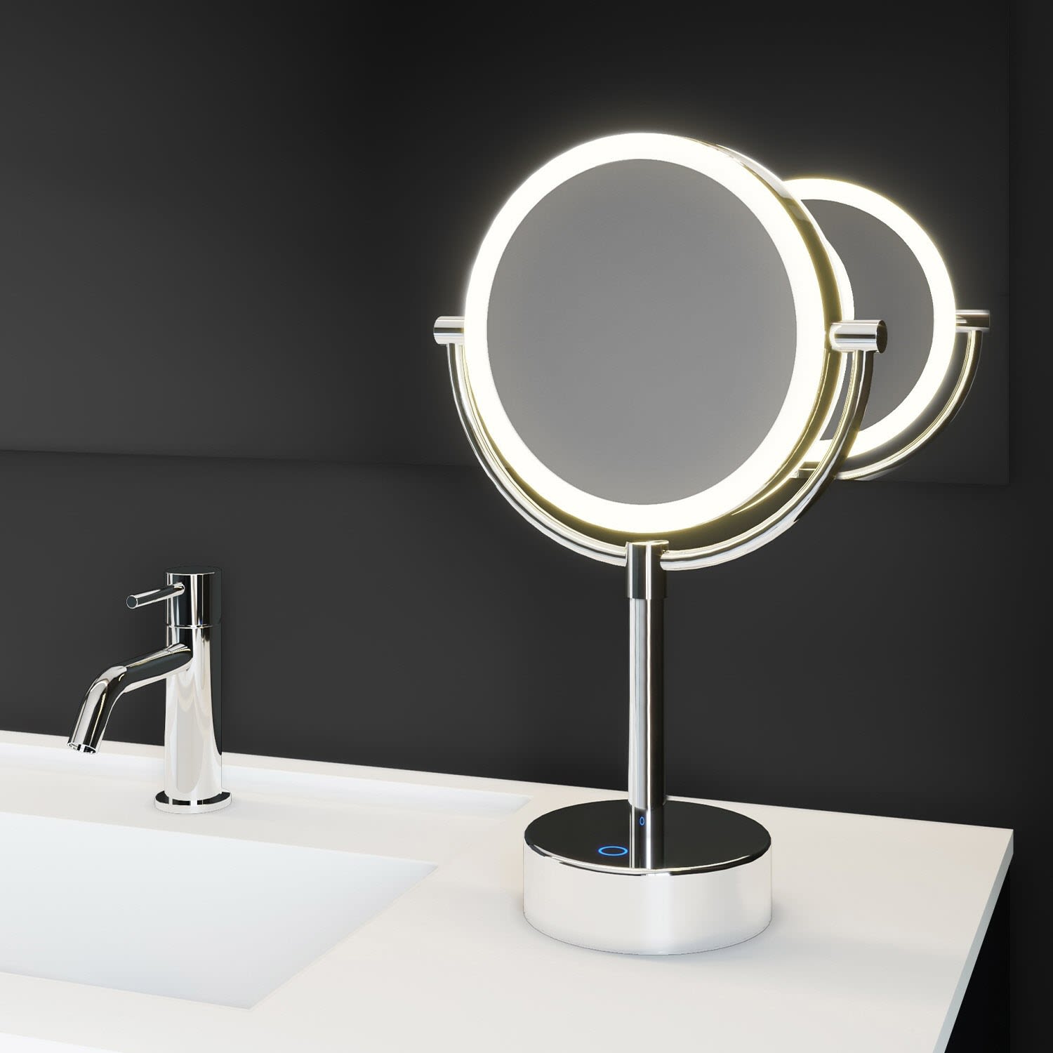 COSMIC Essentials Stand-Kosmetikspiegel mit dimmbarer LED-Beleuchtung
