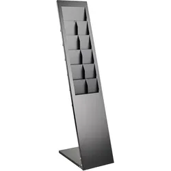 Prospektständer PLANAR, 6x A4 schwarz, Stahl