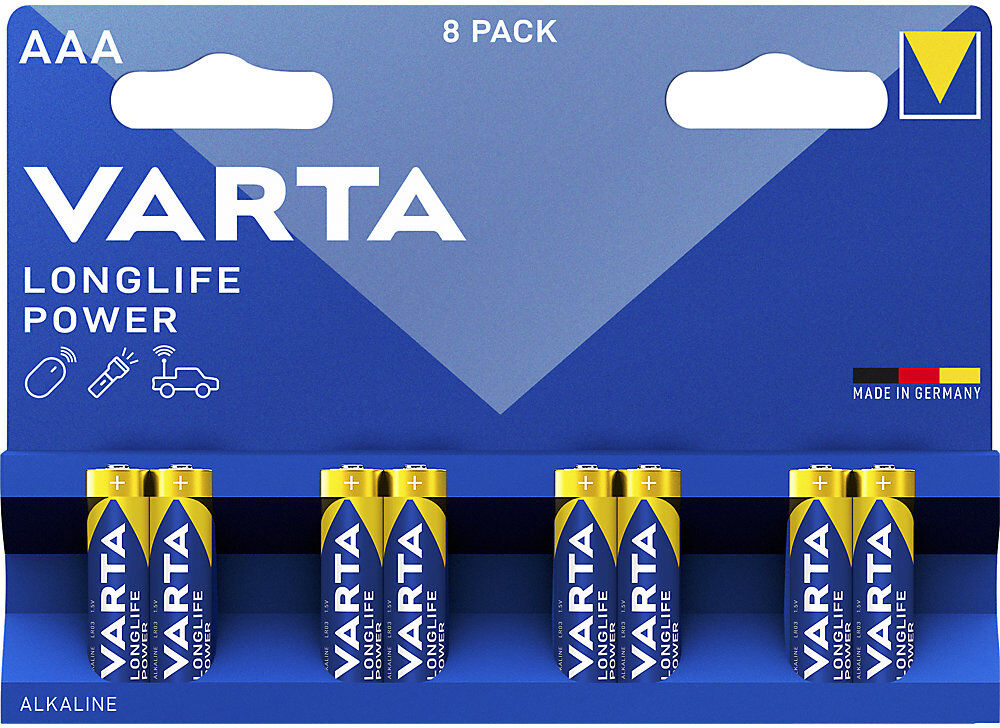 LONGLIFE Power Batterie, Baugröße AAA, VE 8 Stk, ab 10 VE VARTA