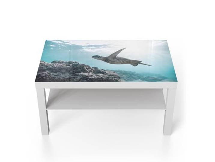 DEQORI Glastisch weiß groß 90x50 cm Motiv Sonnenstrahlen Segler ausgefallener Beistelltisch aus Glas Hochglanz Couchtisch fürs Wohnzimmer moderner Couch Tisch mit Design