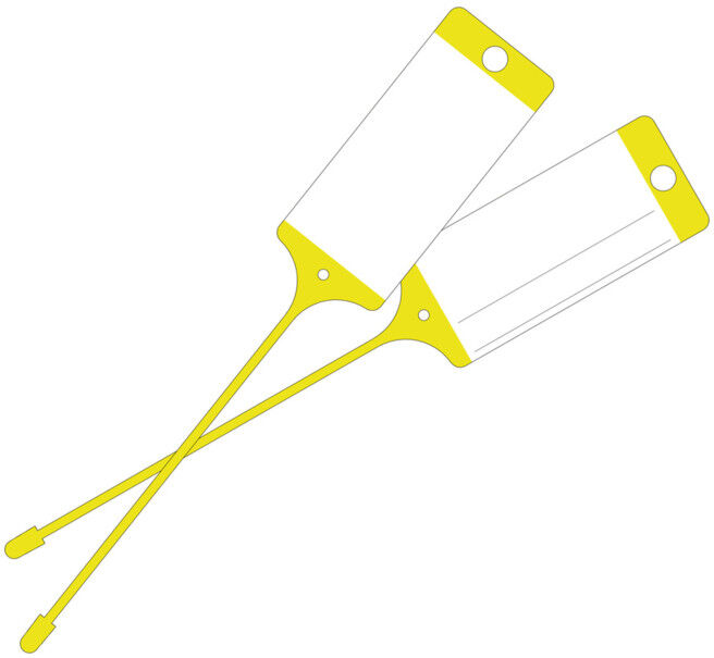 Etiquette de marchandise en PP jaune Eichner avec code neutre (9219-00777)