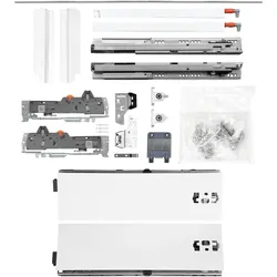 Vasalat, Schubladenauszüge, BLUM Schubladenschienen TANDEM-Höhe 115 m. Reling 227mm 30kg NL350 weiss KB1400mm