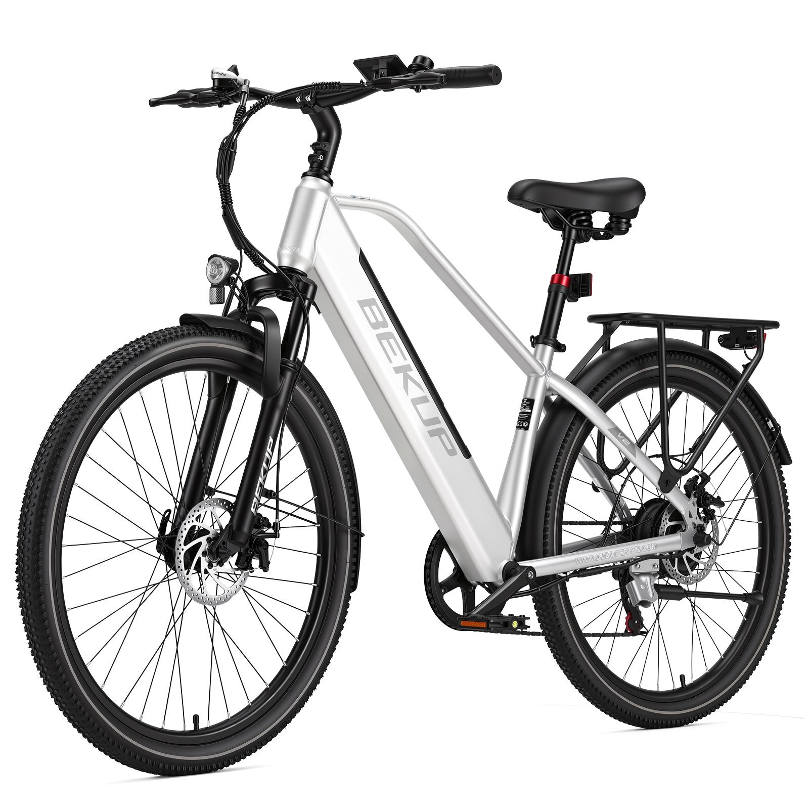 V2 Stadt-Elektrofahrrad, 36V, 250W, 25 km/h, mechanische Doppelscheibenbremse, 125 kg, silber