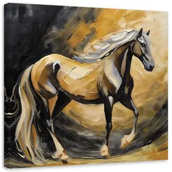 LEINWANDBILD Öl Pferd handgemalt 30x30cm