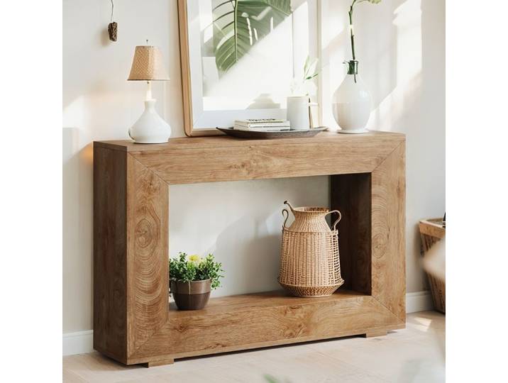 Table console - 120 × 30 × 83.5cm -Table console moderne - Grain de bois brun clair - table de hall