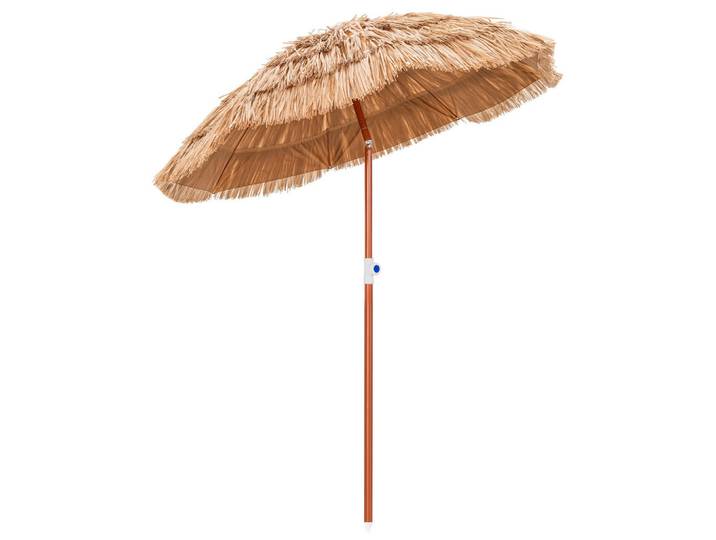 Costway Sonnenschirm Natur, Naturfarben, Kunststoff, 175x175 cm, Sonnenschutz, Sonnenschirme