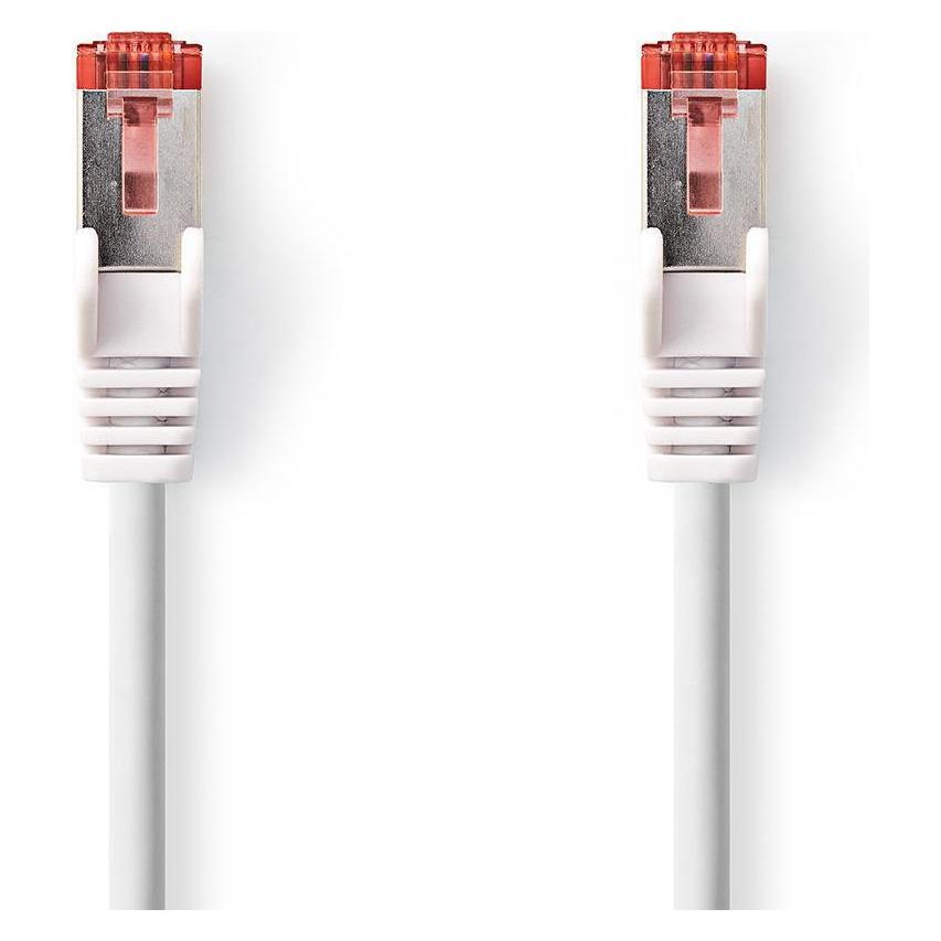Nedis Cat 6 Kabel RJ45 Stecker RJ45 Stecker S/FTP 5.00 m rund LSZH Weiss Plastikbeutel (S/FTP, CAT6, 5 m) (CCGP85221WT50)