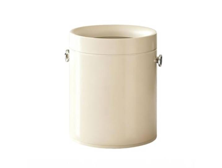 SilkRZlsss Mülleimer Aus Edelstahl, Offen, Rund Abfalleimer Mit Breitem Abfalleimer, Mülleimer Küche Mit Inneneimer Und Haltering(White,Large)