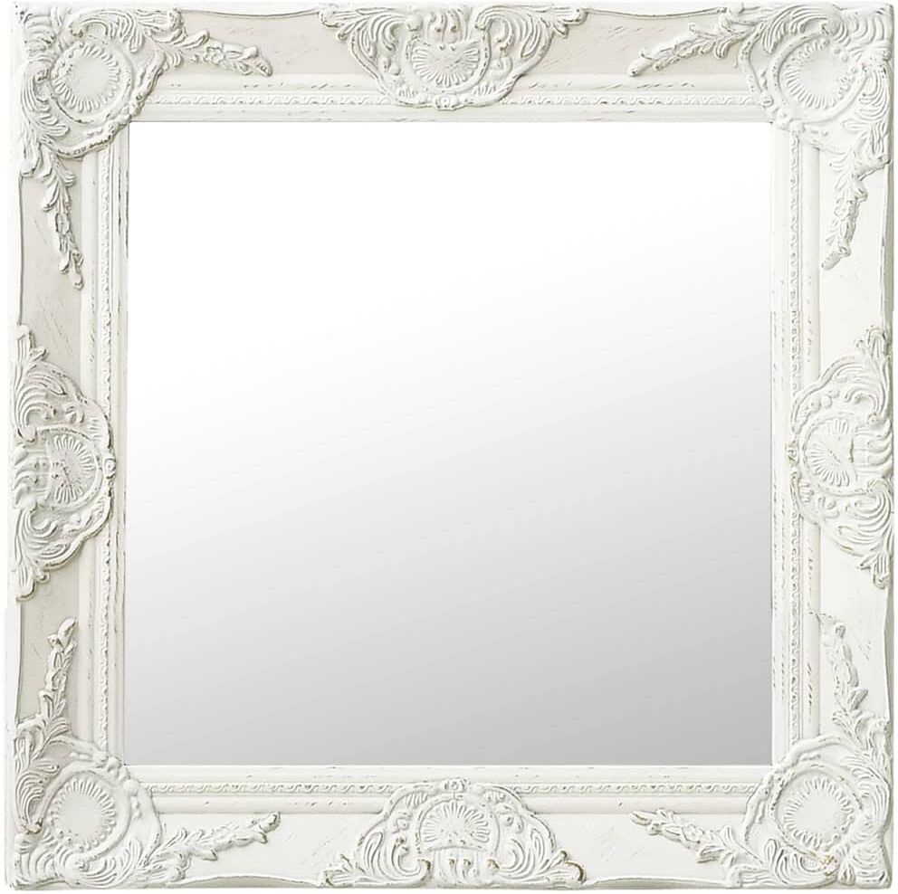 vidaXL Miroir mural style baroque 50x50 cm Blanc