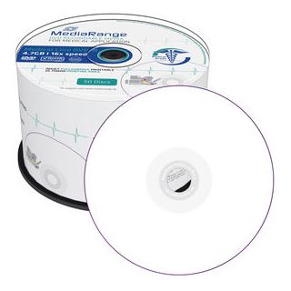 MediaRange DVD-R 4.7GB 120min 16x printable, 50er Cakebox Medical Line
