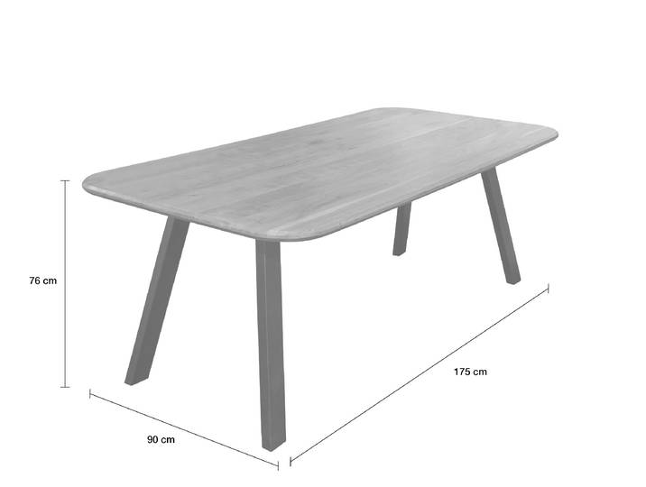 LC Home Esstisch 175x90cm Akazie Metallgestell Holztisch