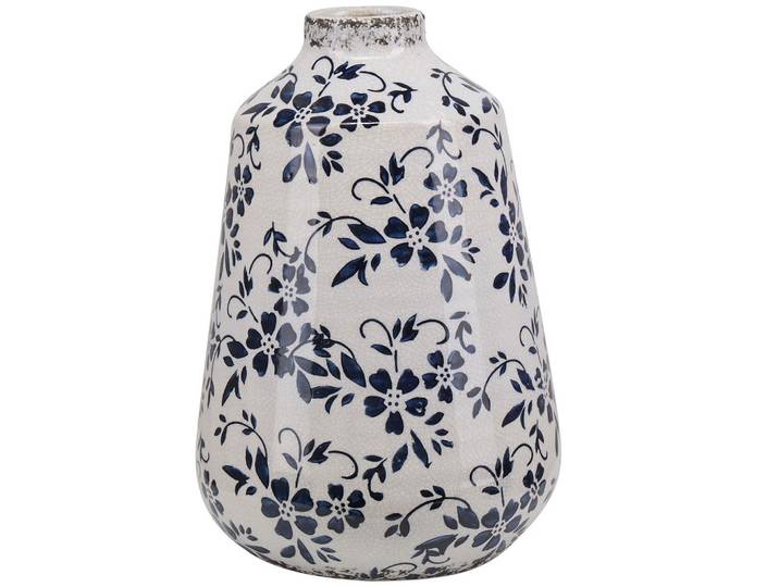 BLUMENVASE Steinzeug weiß Maroneia