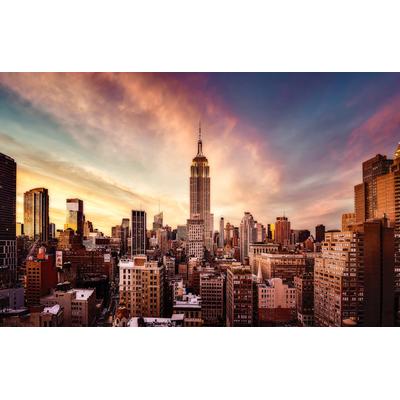 Fototapete PAPERMOON "Photo-Art JAVIER DE LA, MIDTOWN SUNSET", bunt, B:4m L:2,6m, Vlies, Tapeten