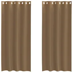 vidaXL Voile Vorhänge mit Ösen 2 Stk. Hellbraun