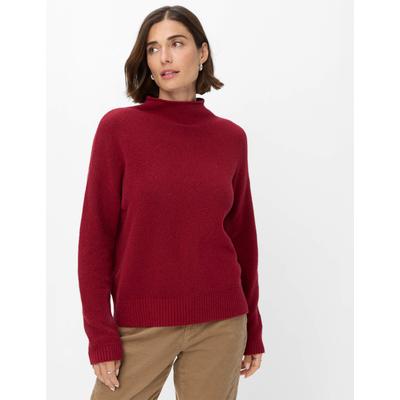 Strickpullover BRAX "Style LEA", Damen, Gr. 40, weinrot, Strick, 64% Baumwolle, 23% Polyamid, 10% Wolle, 3% Elasthan, Pullover Strickpullover, Pullover im hochwertigen Baumwolle-Wollmix