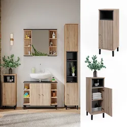 Vicco Midischrank Aquis 30 x 86,8 cm, Sonoma Anthrazit, Badezimmer, modern