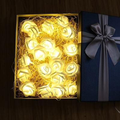 Rosenlichterkette 3m 30 LEDs Innen Valentinstag Hochzeit Geburtstag Jahrestag Blumenzwiebeln Dekoration