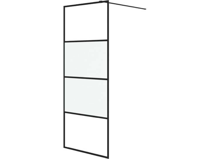 vidaXL Paroi de douche pour douche à l'italienne noir 80x195 cm ESG semi-mat