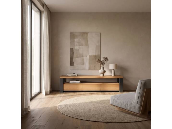 TV-Horizon-Schrank aus massivem Holz 240 cm Danzz